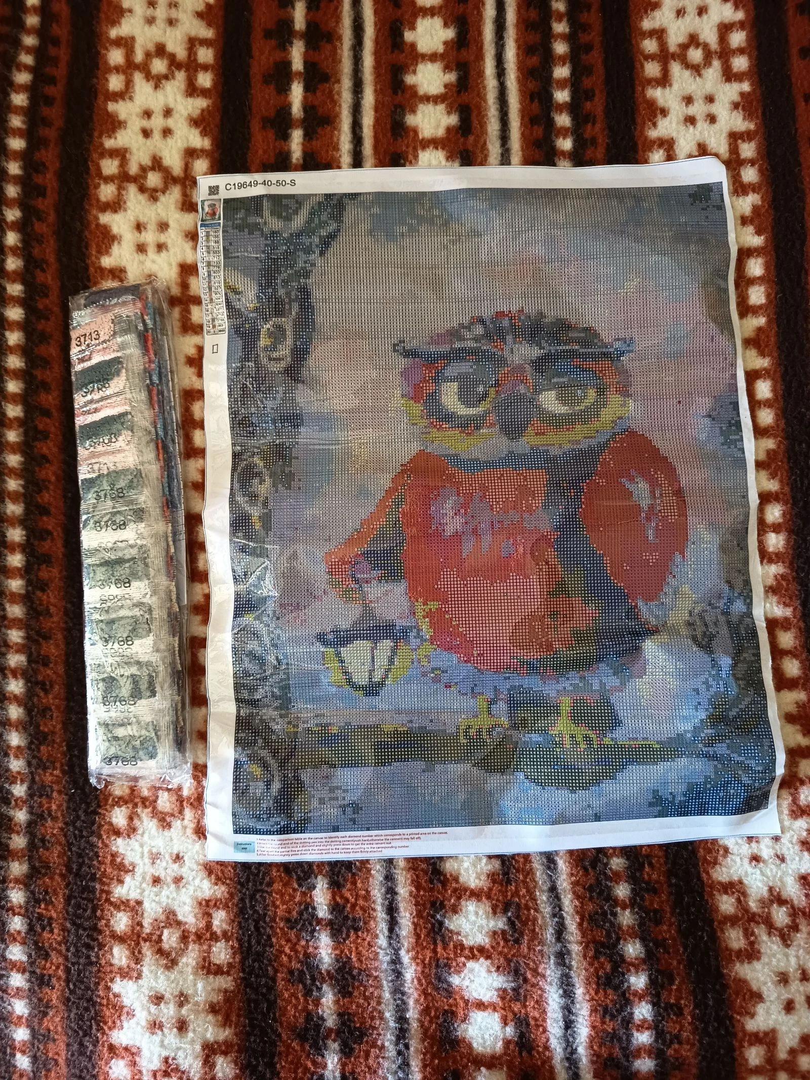 Diamond painting Hibou diamant carré 